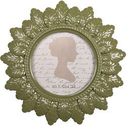 Clayre & Eef Fotolijst Ø 10 cm Groen Kunststof