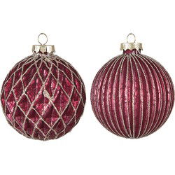 Clayre & Eef Kerstbal Set van 2 Rood Glas