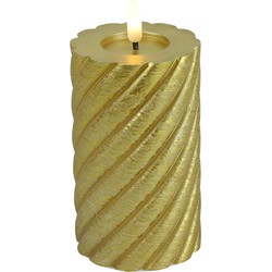 Countryfield LED kaars/stompkaars - goud - D7,5 x H12,5 cm - timer - LED kaarsen