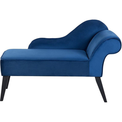 BIARRITZ - Chaise longue - Marineblauw - Rechterzijde - Fluweel