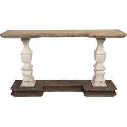 Clayre & Eef Sidetable Bruin Beige Hout
