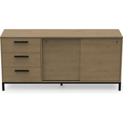 Dressoir 2 schuifdeuren en 3 lades L181 cm - CRAFT