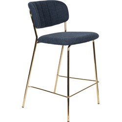 ANLI STYLE Counter Stool Jolien Gold/Dark Blue