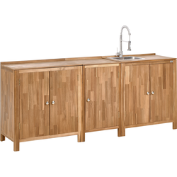 VENOSA  - Buitenkeuken kast set - Bruin/Zilver - Acaciahout