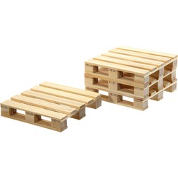 Set van 4x stuks houten pallet glazen onderzetters 10 x 10 cm - Glazenonderzetters