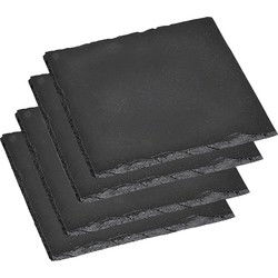 Kesper Pannenonderzetters - 4x stuks - leisteen - 20 x 20 cm - Panonderzetters