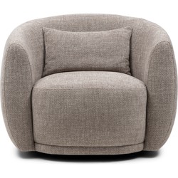 Riviera Maison Leonardo Swivel Armchair, chenille jacquard, bright taupe