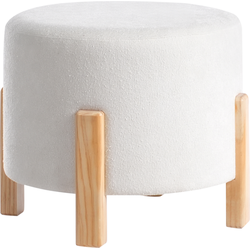 Beliani TERRY - Poef-Wit-Chenille