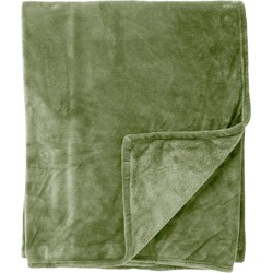 Dutch Decor MARLON - Bedsprei 240x260 cm - effen kleur - heerlijk zacht - Matte Green - groen - Dutch Decor