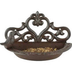 Esschert Design Vogelvoederplek - gietijzer - wandbevestiging - 24 cm - Vogelvoederschalen