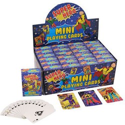 24 Stuks - Mini Speelkaarten - Model: Super Hero - In Display - Uitdeelcadeautjes - Uitdeel Traktatie voor kinderen - Jongens