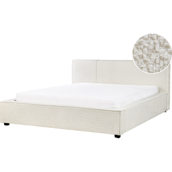 MIRANDE - Tweepersoonsbed - Gebroken wit - 160 x 200 cm - Bouclé