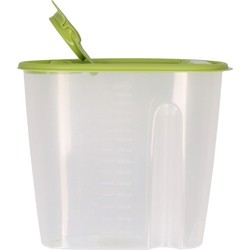 Voedselcontainer strooibus - groen - 1,5 liter - kunststof - 19,5 x 9,5 x 17 cm - Voorraadpot