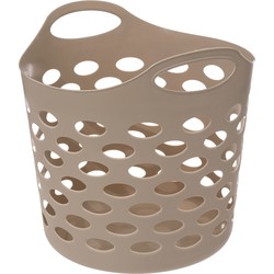 5Five Flexibele wasmand/opbergmand - beige - 82 liter - D39 x H54 cm - Wasmanden