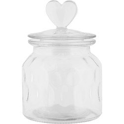 Clayre & Eef Voorraadpot Deksel Ø 11x16 cm Transparant Glas Hart