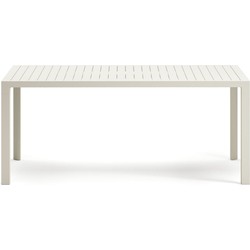 Kave Home - Culip buitentafel van aluminium met witte afwerking 180 x 90 cm