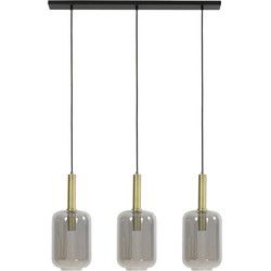 Light & Living - hanglamp - Lekar - brons - glas smoke glas - design lamp - E27 - 2946184