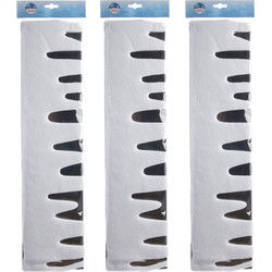 Decoris Ijspegelrand - 3x - wit - 180 x 15 cm - polyester - sneeuwrand - Decoratiesneeuw