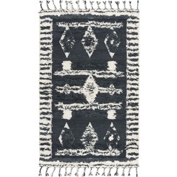 Safavieh Moroccan Inspired Indoor Hand Knotted Area Rug, Kenya Collection, KNY601, in Charcoal & Ivory, 160 X 229 cm
