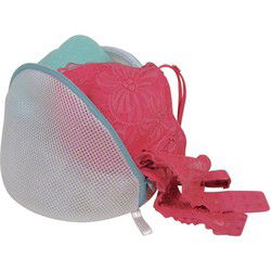 MSV Waszak voor delicaat wasgoed - lingerie/bh waszak - wit - 11 x 18 x 13 cm - Waszakken