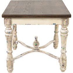 Clayre & Eef Bijzettafel Wit Hout