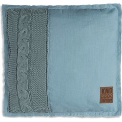 Knit Factory Jill Sierkussen - Stone Green - 50x50 cm - Inclusief kussenvulling