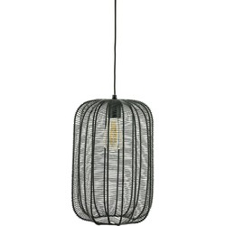 Hanglamp Carbo – Stijlvolle Zwart Metalen Hanglamp -  Verlichting - 23 x 23 x 39 cm