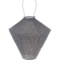 Lumiz Solar Buitenlampion Ikat Diamond - Solar Tuinverlichting - 28 cm - Taupe