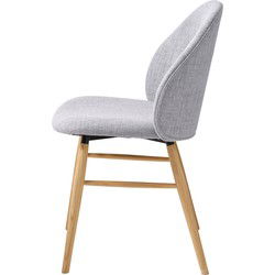 Eetkamerstoel Stof - Grijs - 58x50x83,5cm - Stoel Teno