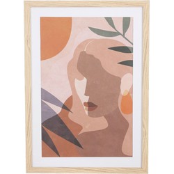 Mica Decorations Woman Fotolijstje - 50x70x2 cm - MDF - Bruin