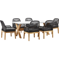 OLBIA  - Tuinset 6-zits met stoelen - Crème - Vezelcement
