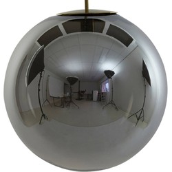 Light & Living - hanglamp - Medina - zwart - glas smoke glas - Ø 48cm - E27 - 2958965