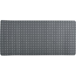 MSV Douche/bad anti-slip mat badkamer - rubber - grijs - 76 x 36 cm - Badmatjes