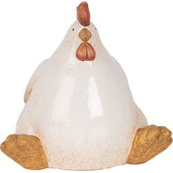 Clayre & Eef Decoratie Beeld Kip Beige Keramiek