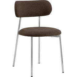 Eetkamerstoel - Bruin - Stof - Zithoogte 48cm - Morka - Set van 2