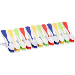 Wasknijpers - 24x stuks - multi-kleur - kunststof - wasspelden - Knijpers