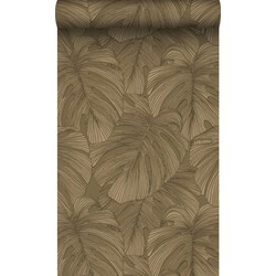 Origin Wallcoverings behang 3D-motief bladeren donker beige - 50 x 900 cm - 347918