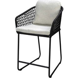 Bara high dining chair alu black/rope black/wool white AW incl. kussens