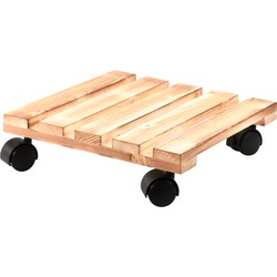 Kesper Plantenpot trolley - hout - bruin - 30 x 30 cm - max 100 kilo - Planten onderzetter