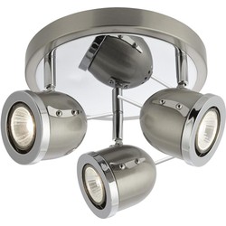 Spot - Bussandri Exclusive - Metaal -  - GU10 - L: 28cm - Voor Binnen - Woonkamer - Eetkamer - Satin Silver