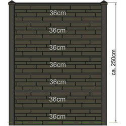 Berton sleufpaal Reest antraciet tussenmodel 316 cm met kabeldoorvoer Tuindeco