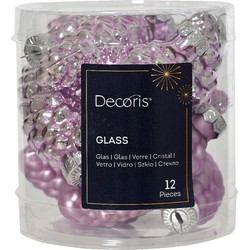 Denappel glas d2.5h6 cm f.lila 12st