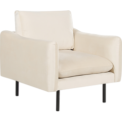 Beliani VINTERBRO - Fauteuil-Beige-Fluweel