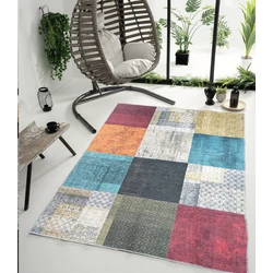 Ninova Vintage Patchwork Multi vloerkleed - Wasbaar - 160 X 230 CM