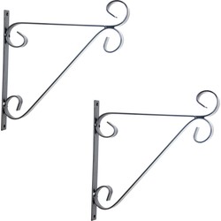 2x Metalen muurhaken voor hangpotten 28 x 28 cm - Plantenbakhaken