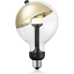 Design LED Lichtbron Move Me - Goud - G120 Sphere LED lamp - 12/12/18.6cm - Met verstelbare diffuser via magneet - geschikt voor E27 fitting - Dimbaar - 5W 400lm 2700K - warm wit licht