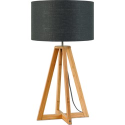 Tafellamp Everest - Donkergrijs/Bamboe - Ø32cm