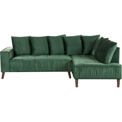 GRENA - Hoekbank 3-zits - Donkergroen - Linkerzijde - 231 cm - Fluweel