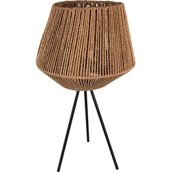 Clayre & Eef Tafellamp  Ø 31x53 cm  Bruin Zwart Ijzer Bureaulamp