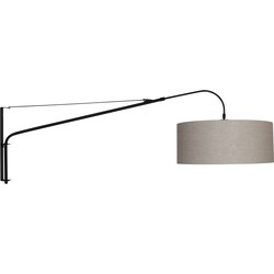 Wandlamp met lange arm beige kap Steinhauer Elegant Classy Staal